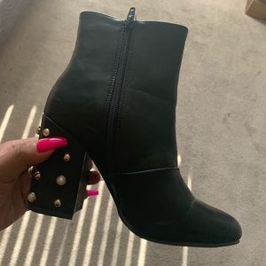Pearl beaded ankle booties!
